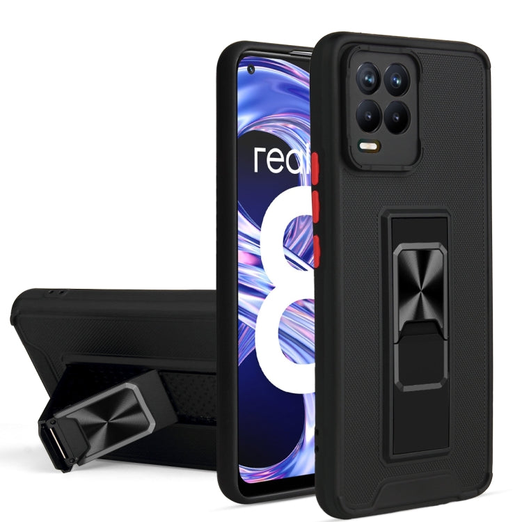 For OPPO Realme 8 / 8 Pro Dual-color Skin Feel TPU + PC Magnetic Shockproof Case with Invisible Holder