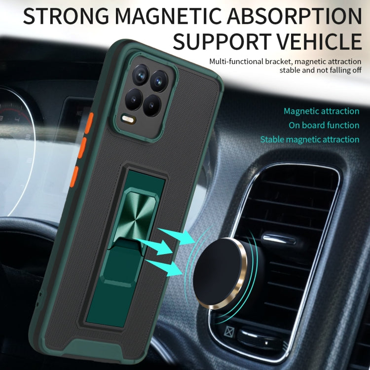 For OPPO Realme 8 / 8 Pro Dual-color Skin Feel TPU + PC Magnetic Shockproof Case with Invisible Holder