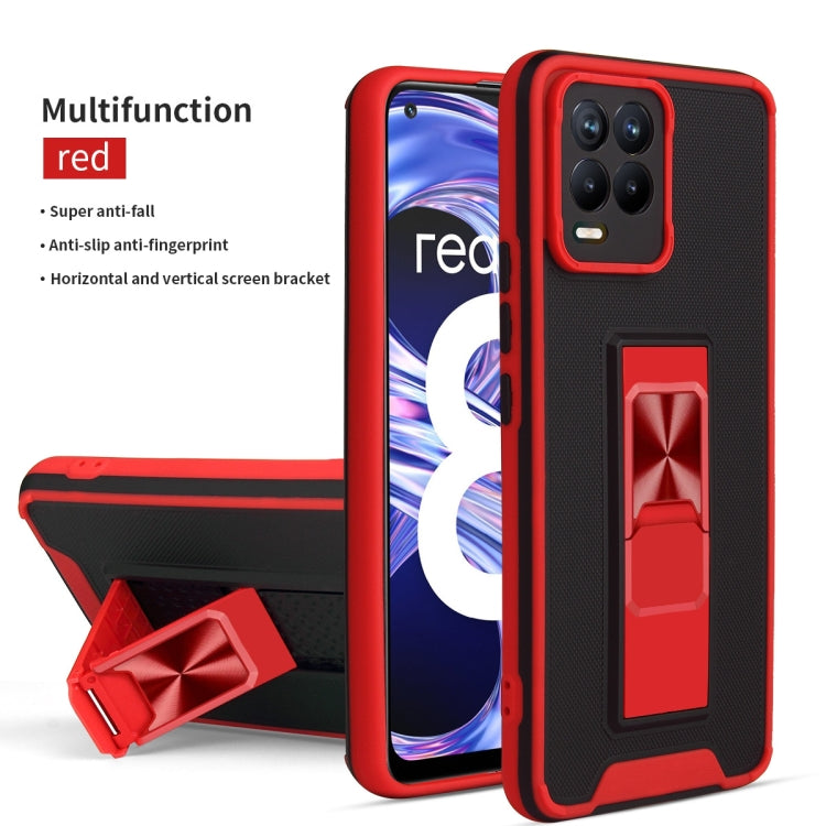 For OPPO Realme 8 / 8 Pro Dual-color Skin Feel TPU + PC Magnetic Shockproof Case with Invisible Holder