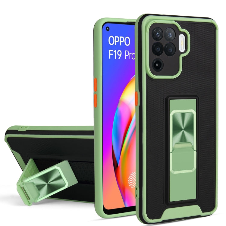 For OPPO Reno5 F / F19 Pro Dual-color Skin Feel TPU + PC Magnetic Shockproof Case with Invisible Holder