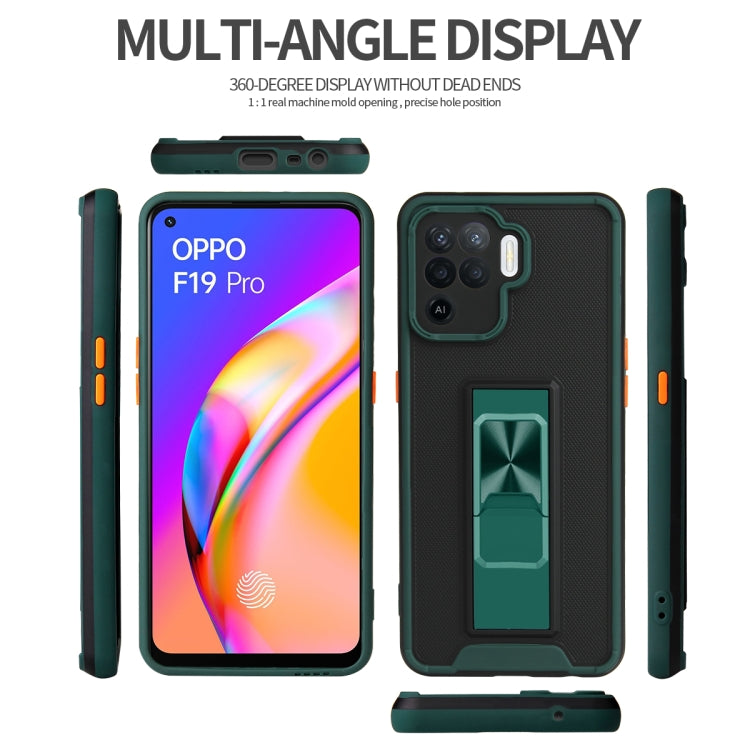 For OPPO Reno5 F / F19 Pro Dual-color Skin Feel TPU + PC Magnetic Shockproof Case with Invisible Holder