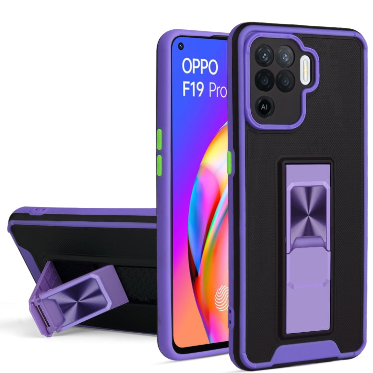 For OPPO Reno5 F / F19 Pro Dual-color Skin Feel TPU + PC Magnetic Shockproof Case with Invisible Holder
