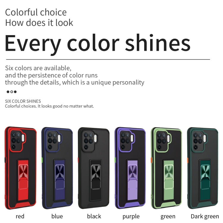 For OPPO Reno5 F / F19 Pro Dual-color Skin Feel TPU + PC Magnetic Shockproof Case with Invisible Holder