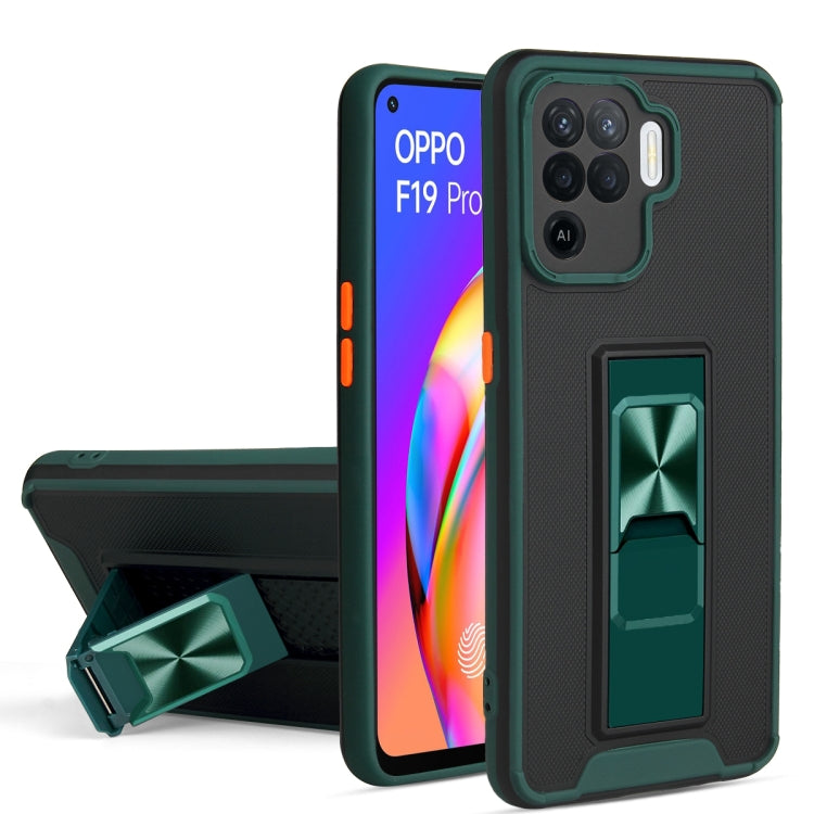 For OPPO Reno5 F / F19 Pro Dual-color Skin Feel TPU + PC Magnetic Shockproof Case with Invisible Holder