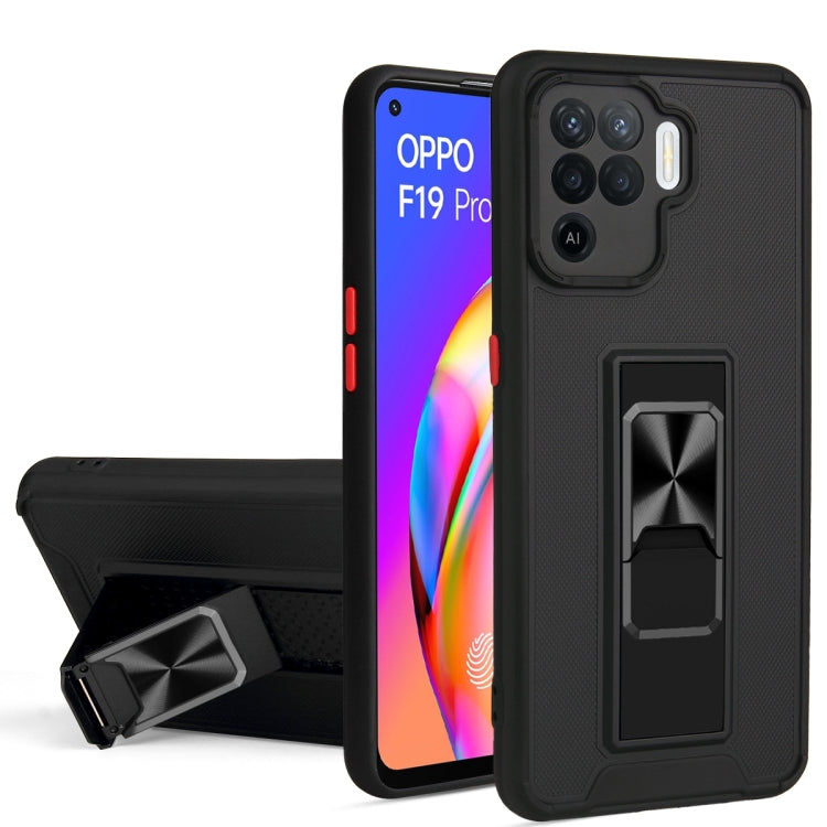 For OPPO Reno5 F / F19 Pro Dual-color Skin Feel TPU + PC Magnetic Shockproof Case with Invisible Holder