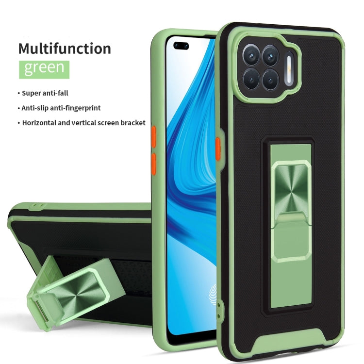 For OPPO F17 Pro / A93 Dual-color Skin Feel TPU + PC Magnetic Shockproof Case with Invisible Holder
