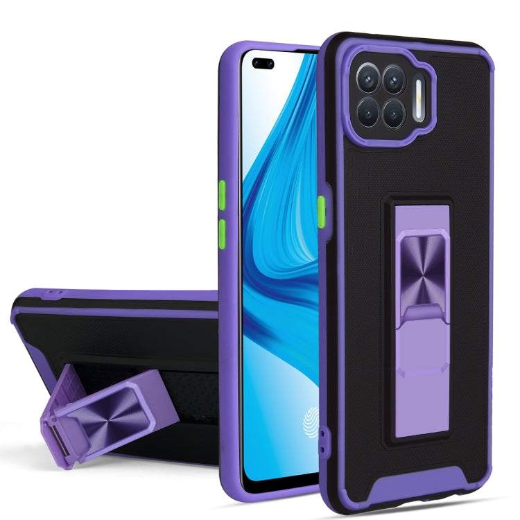 For OPPO F17 Pro / A93 Dual-color Skin Feel TPU + PC Magnetic Shockproof Case with Invisible Holder
