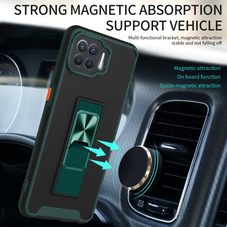 For OPPO F17 Pro / A93 Dual-color Skin Feel TPU + PC Magnetic Shockproof Case with Invisible Holder