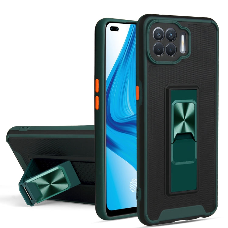 For OPPO F17 Pro / A93 Dual-color Skin Feel TPU + PC Magnetic Shockproof Case with Invisible Holder