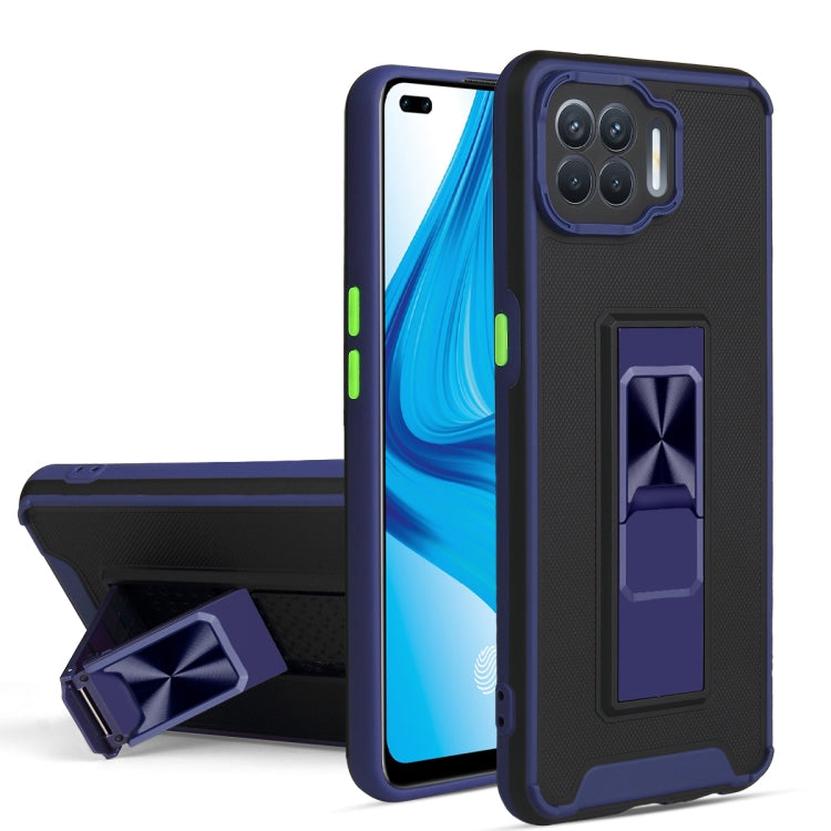 For OPPO F17 Pro / A93 Dual-color Skin Feel TPU + PC Magnetic Shockproof Case with Invisible Holder