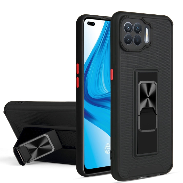 For OPPO F17 Pro / A93 Dual-color Skin Feel TPU + PC Magnetic Shockproof Case with Invisible Holder