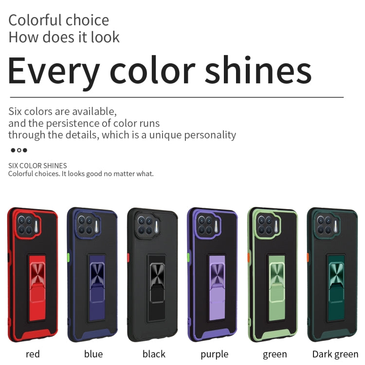 For OPPO F17 Pro / A93 Dual-color Skin Feel TPU + PC Magnetic Shockproof Case with Invisible Holder