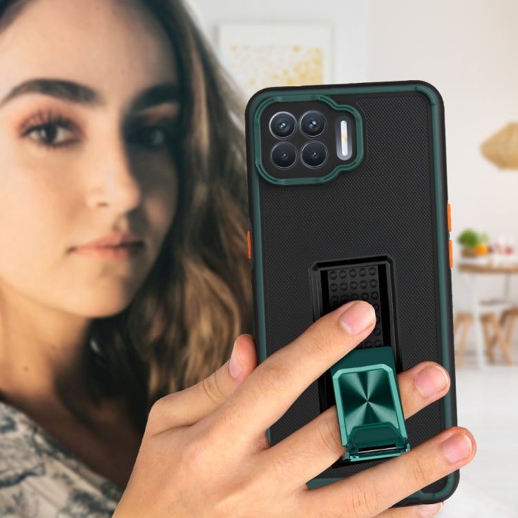 For OPPO F17 Pro / A93 Dual-color Skin Feel TPU + PC Magnetic Shockproof Case with Invisible Holder