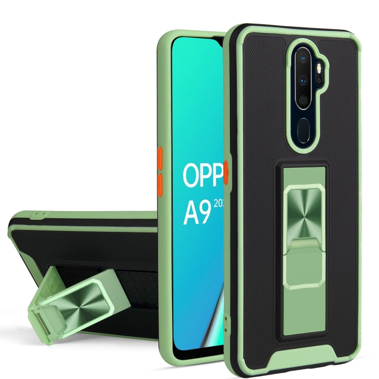 For OPPO A9 2020 / A5 2020 Dual-color Skin Feel TPU + PC Magnetic Shockproof Case with Invisible Holder