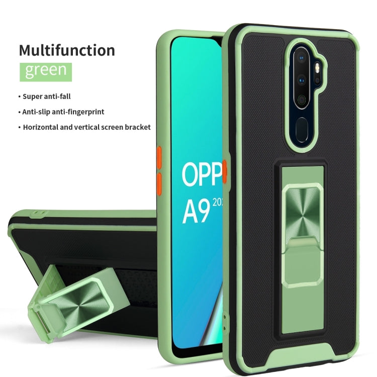 For OPPO A9 2020 / A5 2020 Dual-color Skin Feel TPU + PC Magnetic Shockproof Case with Invisible Holder