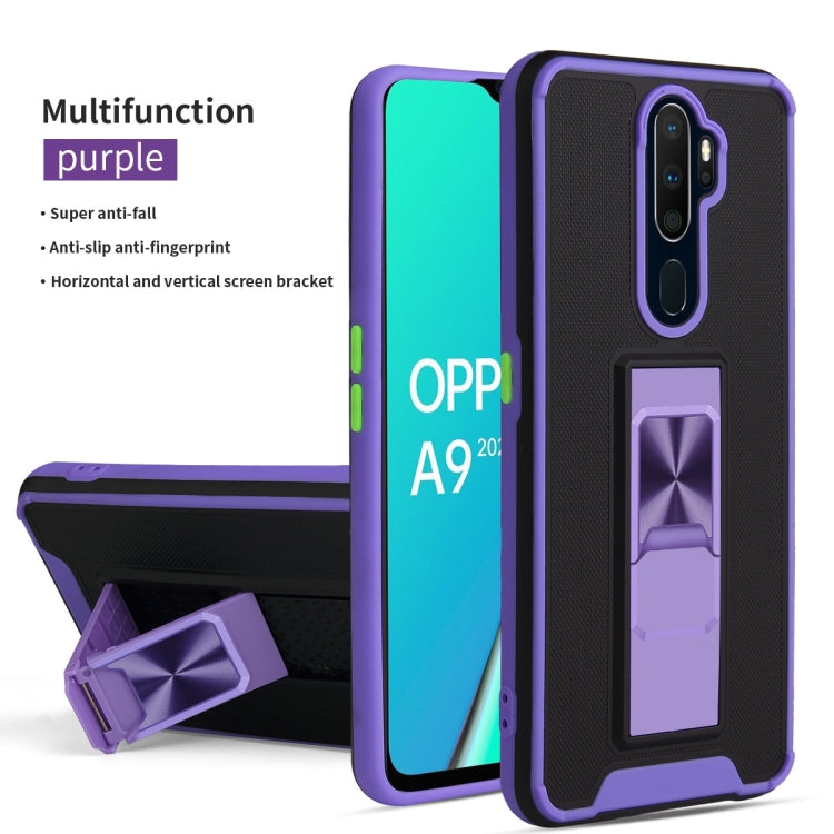 For OPPO A9 2020 / A5 2020 Dual-color Skin Feel TPU + PC Magnetic Shockproof Case with Invisible Holder