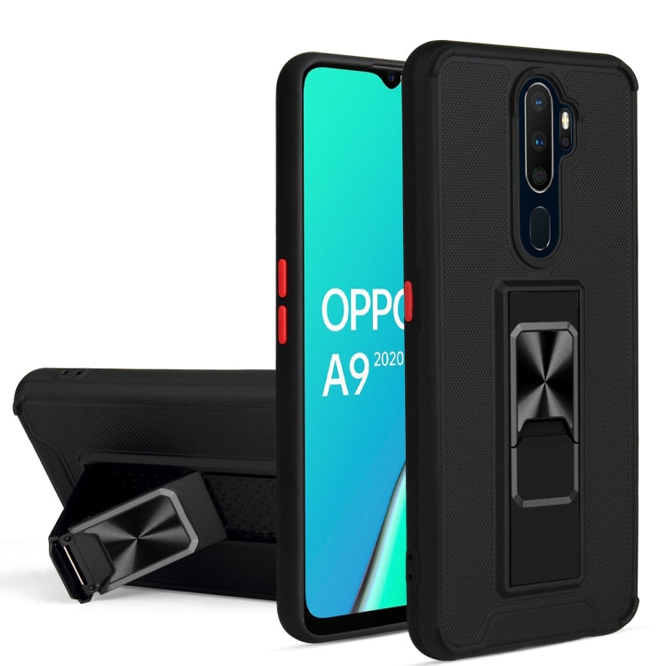 For OPPO A9 2020 / A5 2020 Dual-color Skin Feel TPU + PC Magnetic Shockproof Case with Invisible Holder