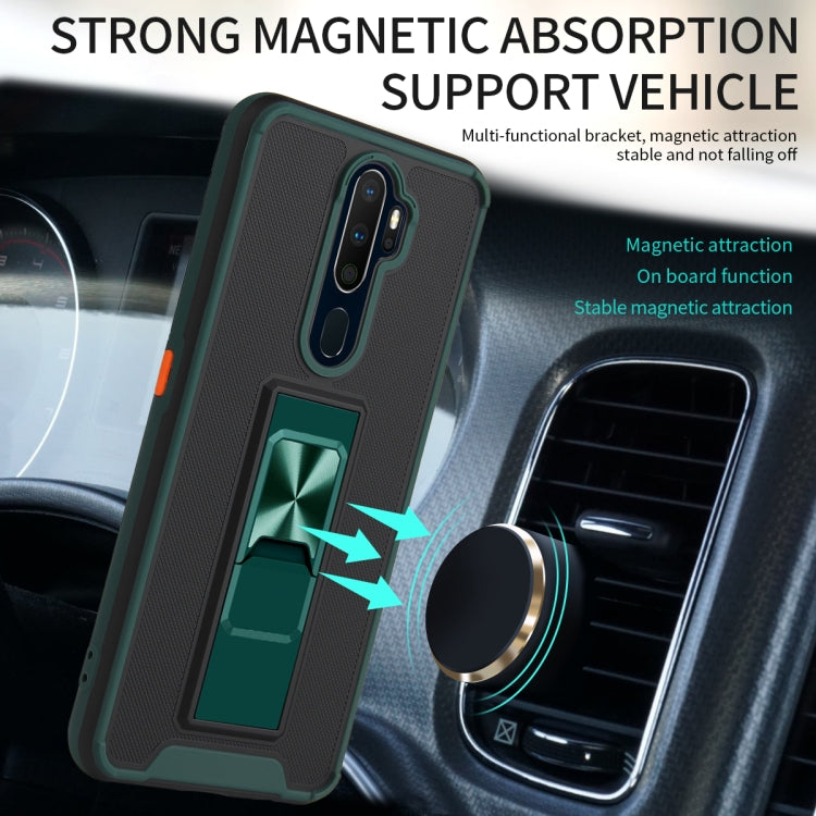 For OPPO A9 2020 / A5 2020 Dual-color Skin Feel TPU + PC Magnetic Shockproof Case with Invisible Holder