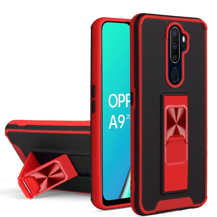 For OPPO A9 2020 / A5 2020 Dual-color Skin Feel TPU + PC Magnetic Shockproof Case with Invisible Holder