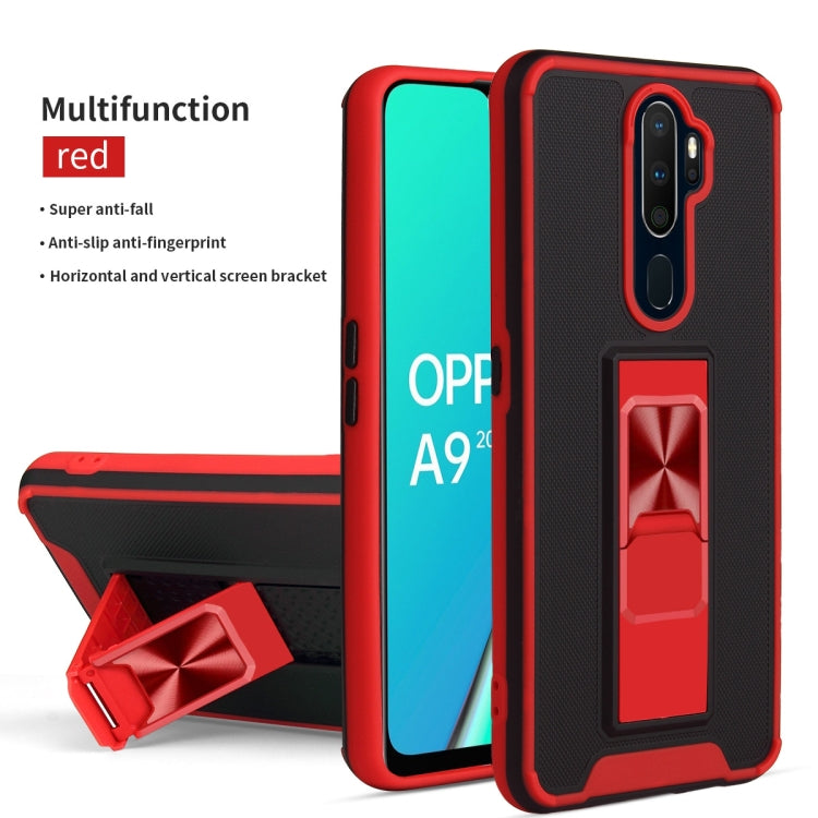 For OPPO A9 2020 / A5 2020 Dual-color Skin Feel TPU + PC Magnetic Shockproof Case with Invisible Holder