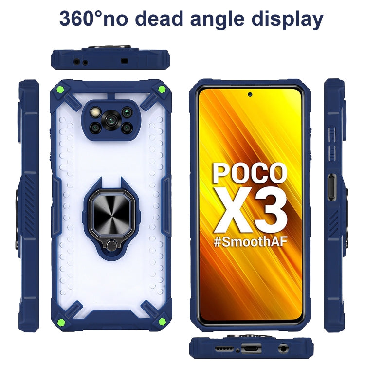 Matte TPU + PC Magnetic Shockproof Case with Ring Holder For Xiaomi Poco X3