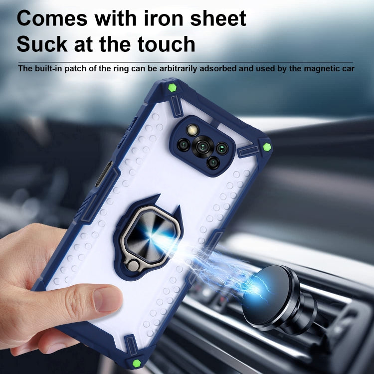 Matte TPU + PC Magnetic Shockproof Case with Ring Holder For Xiaomi Poco X3