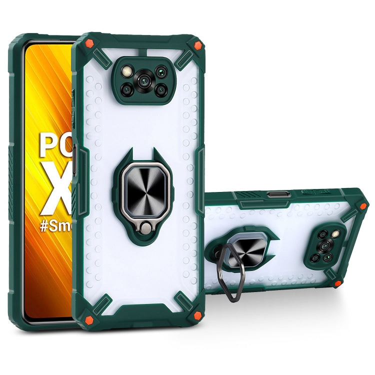 Matte TPU + PC Magnetic Shockproof Case with Ring Holder For Xiaomi Poco X3