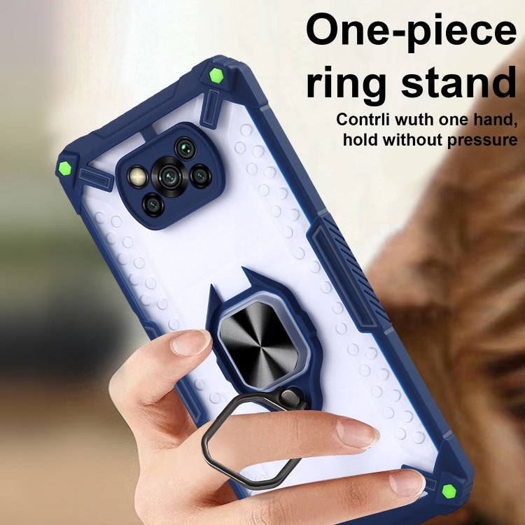Matte TPU + PC Magnetic Shockproof Case with Ring Holder For Xiaomi Poco X3