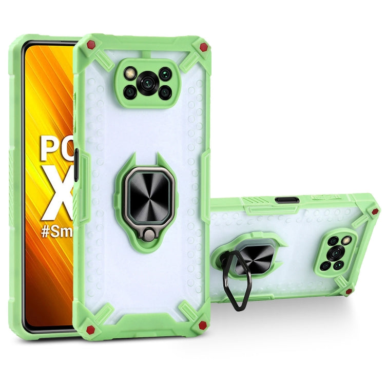 Matte TPU + PC Magnetic Shockproof Case with Ring Holder For Xiaomi Poco X3