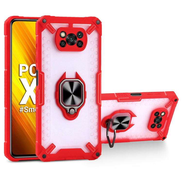 Matte TPU + PC Magnetic Shockproof Case with Ring Holder For Xiaomi Poco X3