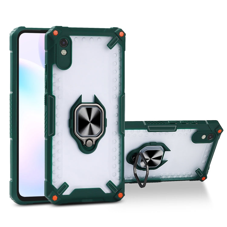 Matte TPU + PC Magnetic Shockproof Case with Ring Holder For Xiaomi Redmi 9A