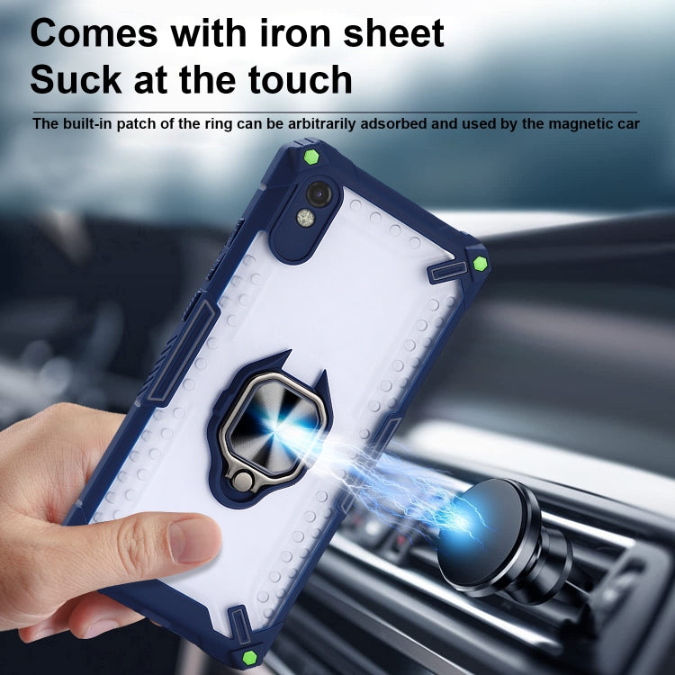 Matte TPU + PC Magnetic Shockproof Case with Ring Holder For Xiaomi Redmi 9A