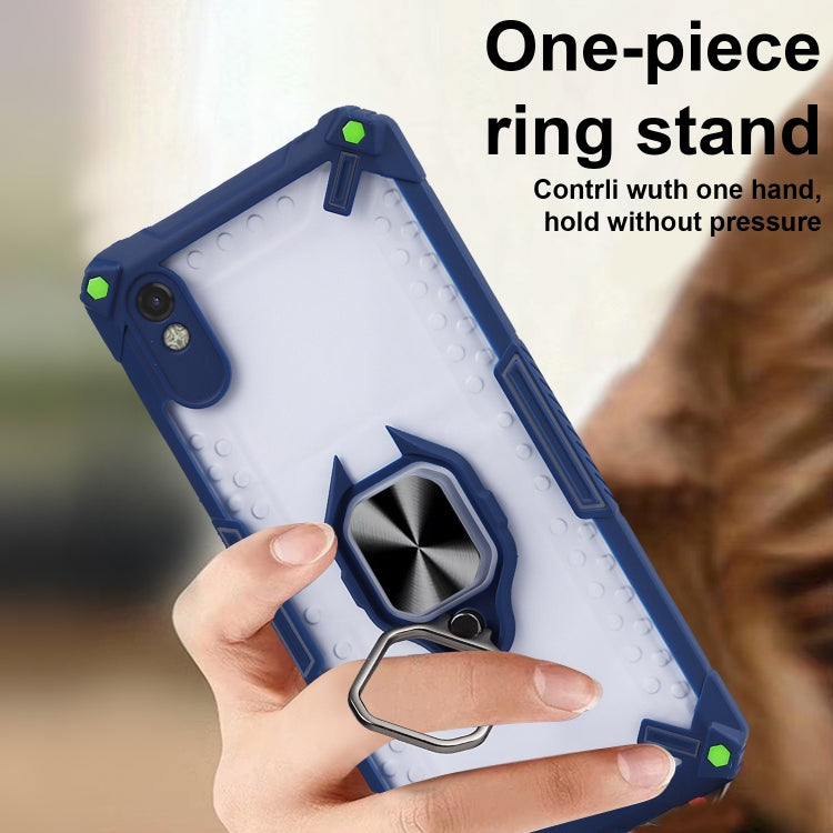 Matte TPU + PC Magnetic Shockproof Case with Ring Holder For Xiaomi Redmi 9A