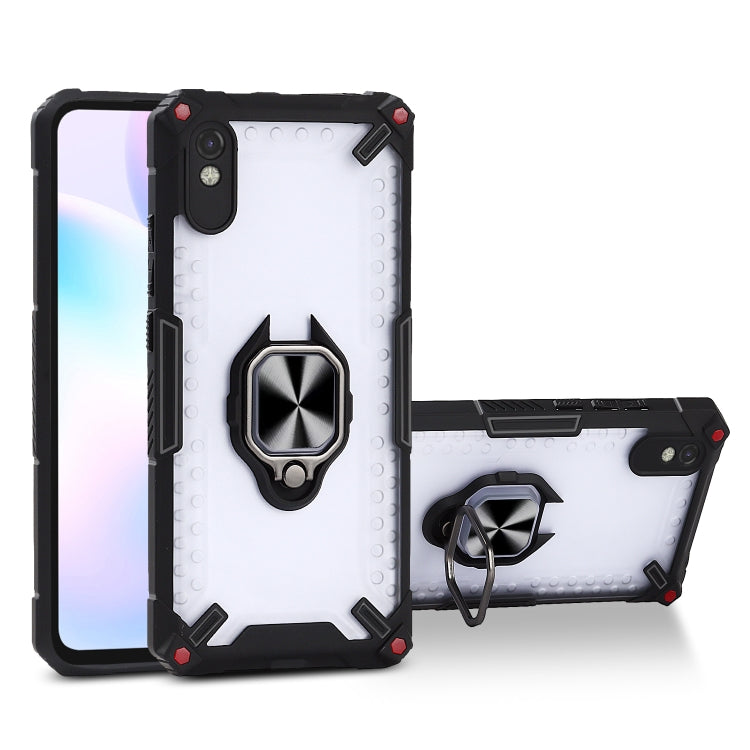 Matte TPU + PC Magnetic Shockproof Case with Ring Holder For Xiaomi Redmi 9A