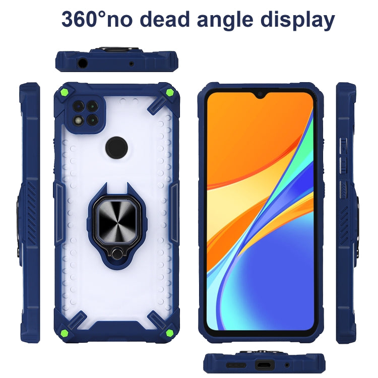 Matte TPU + PC Magnetic Shockproof Case with Ring Holder For Xiaomi Redmi 9C