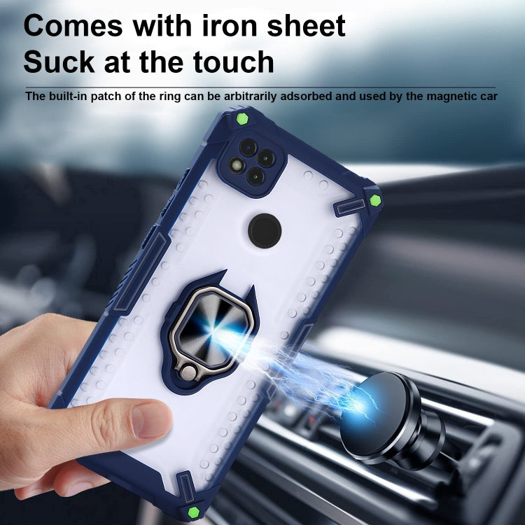 Matte TPU + PC Magnetic Shockproof Case with Ring Holder For Xiaomi Redmi 9C