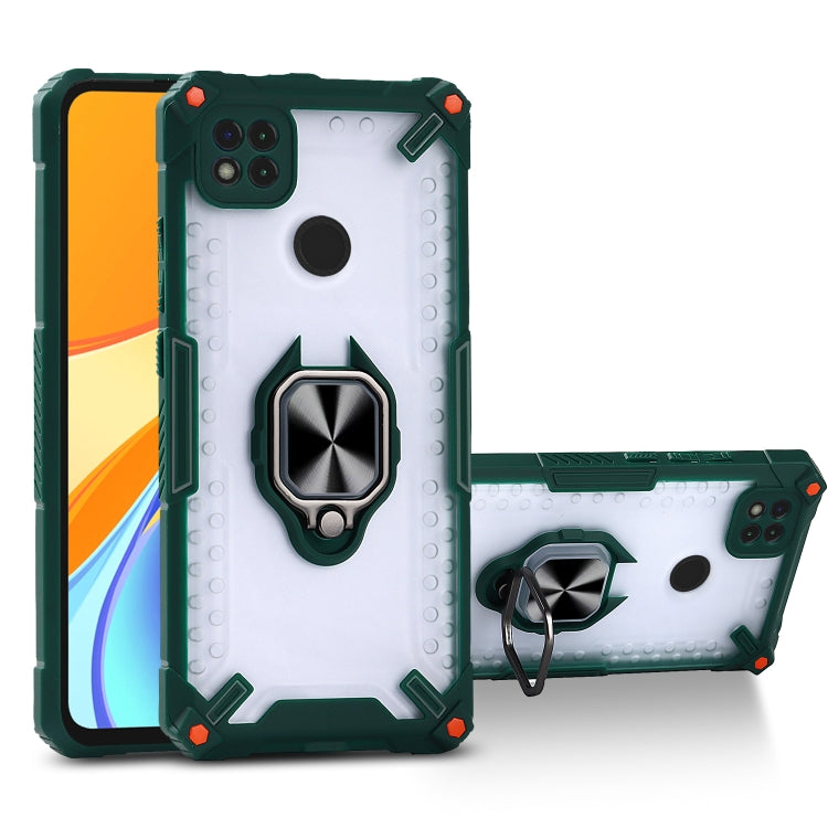 Matte TPU + PC Magnetic Shockproof Case with Ring Holder For Xiaomi Redmi 9C