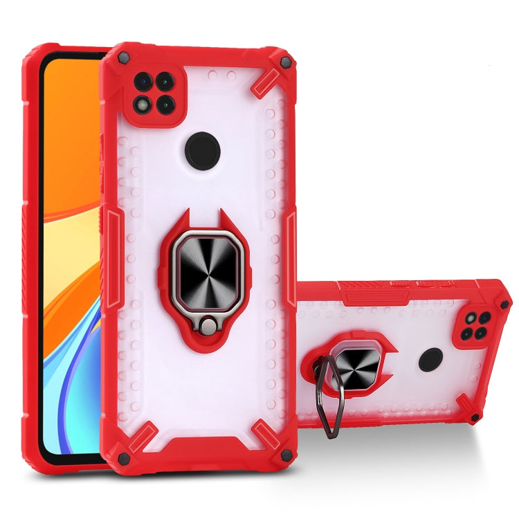 Matte TPU + PC Magnetic Shockproof Case with Ring Holder For Xiaomi Redmi 9C