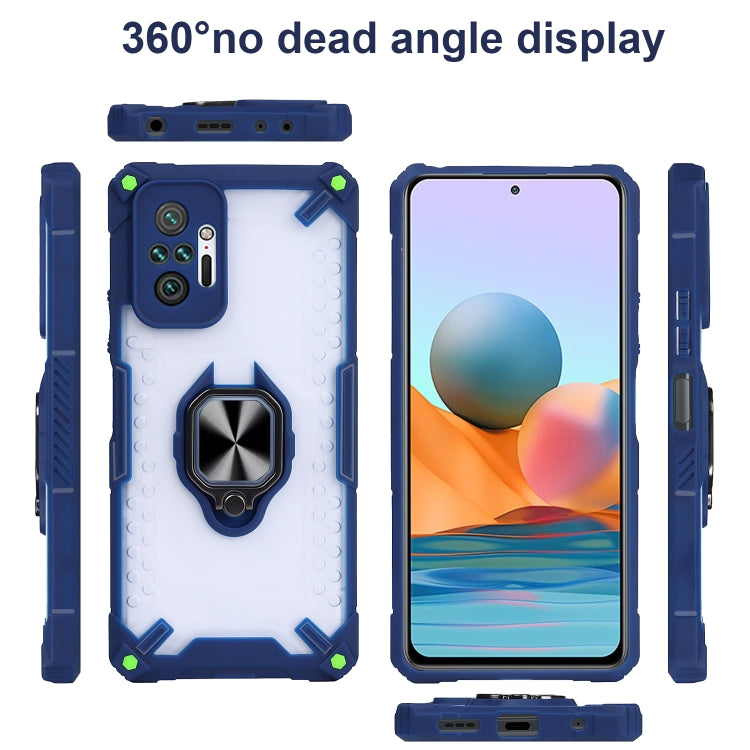 Matte TPU + PC Magnetic Shockproof Case with Ring Holder For Xiaomi Redmi Note 10 Pro