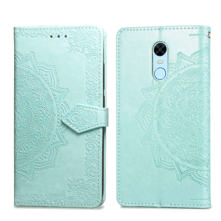 For Xiaomi Redmi 5 Plus Halfway Mandala Embossing Pattern Horizontal Flip Leather Case with Holder & Card Slots & Wallet & Lanyard