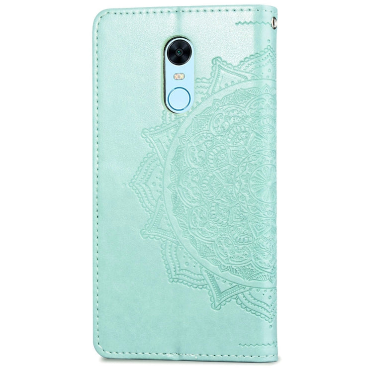 For Xiaomi Redmi 5 Plus Halfway Mandala Embossing Pattern Horizontal Flip Leather Case with Holder & Card Slots & Wallet & Lanyard