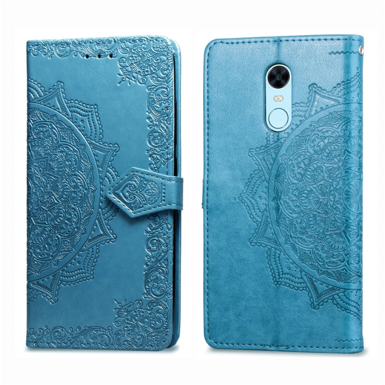 For Xiaomi Redmi 5 Plus Halfway Mandala Embossing Pattern Horizontal Flip Leather Case with Holder & Card Slots & Wallet & Lanyard