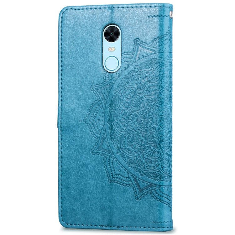 For Xiaomi Redmi 5 Plus Halfway Mandala Embossing Pattern Horizontal Flip Leather Case with Holder & Card Slots & Wallet & Lanyard