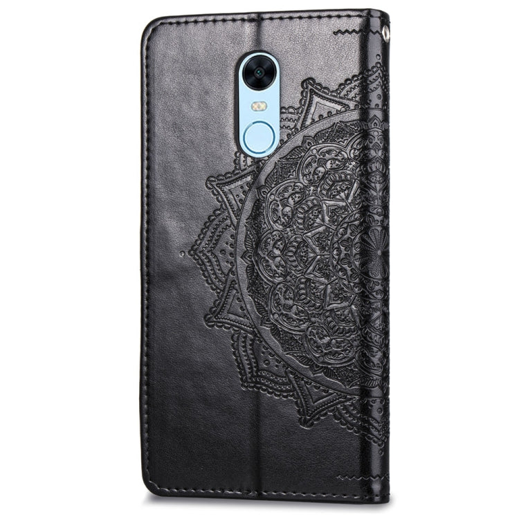 For Xiaomi Redmi 5 Plus Halfway Mandala Embossing Pattern Horizontal Flip Leather Case with Holder & Card Slots & Wallet & Lanyard