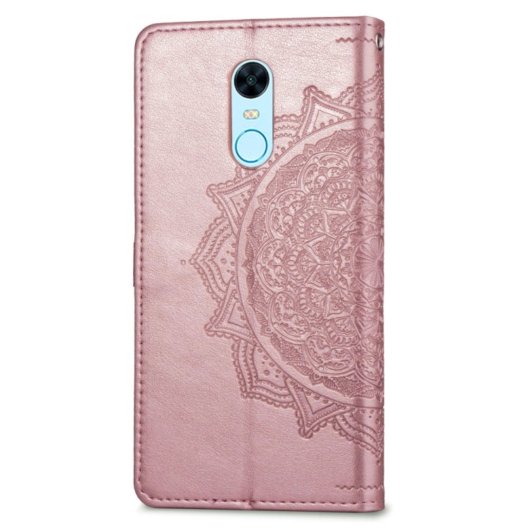 For Xiaomi Redmi 5 Plus Halfway Mandala Embossing Pattern Horizontal Flip Leather Case with Holder & Card Slots & Wallet & Lanyard
