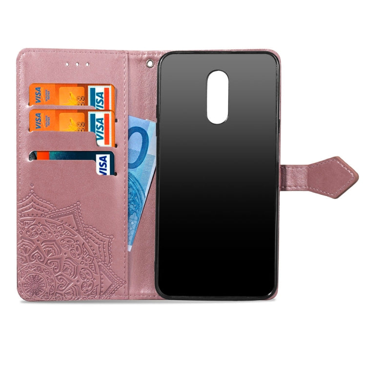 For Xiaomi Redmi 5 Plus Halfway Mandala Embossing Pattern Horizontal Flip Leather Case with Holder & Card Slots & Wallet & Lanyard