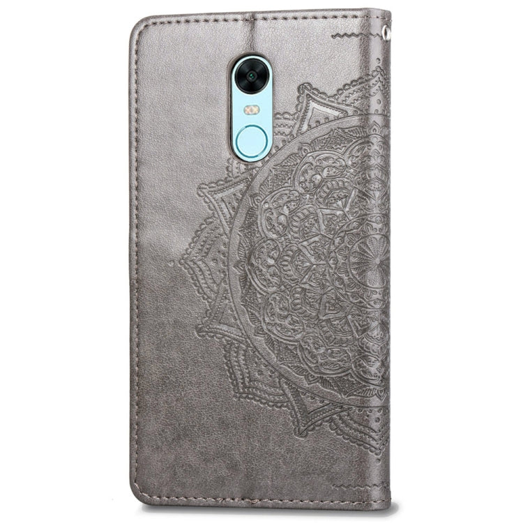 For Xiaomi Redmi 5 Plus Halfway Mandala Embossing Pattern Horizontal Flip Leather Case with Holder & Card Slots & Wallet & Lanyard