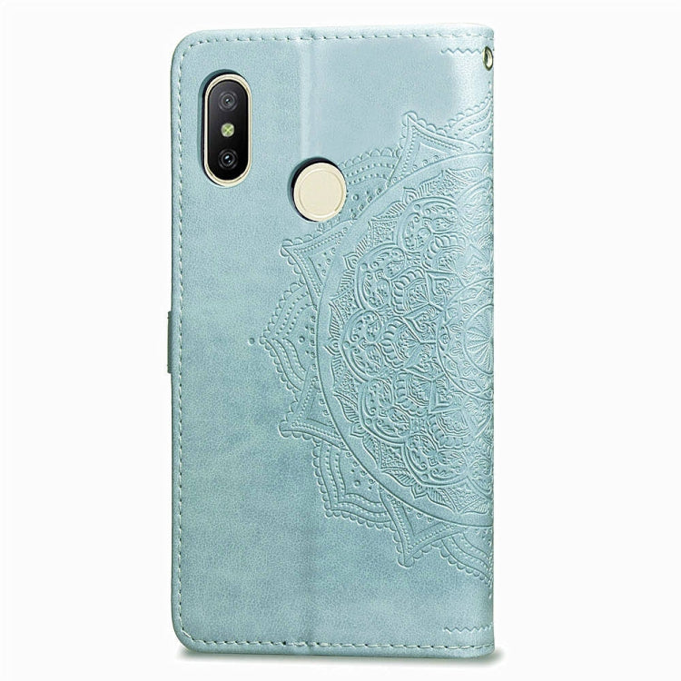 For Xiaomi Redmi Note 6 Halfway Mandala Embossing Pattern Horizontal Flip Leather Case with Holder & Card Slots & Wallet & Lanyard