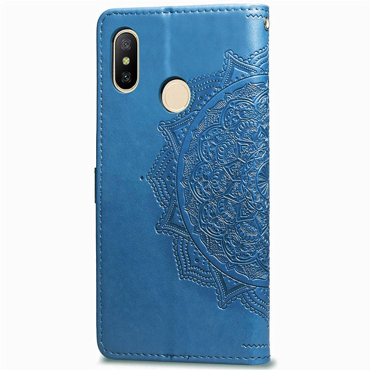 For Xiaomi Redmi Note 6 Halfway Mandala Embossing Pattern Horizontal Flip Leather Case with Holder & Card Slots & Wallet & Lanyard