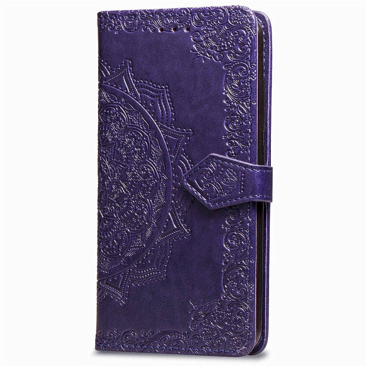 For Xiaomi Redmi Note 6 Halfway Mandala Embossing Pattern Horizontal Flip Leather Case with Holder & Card Slots & Wallet & Lanyard